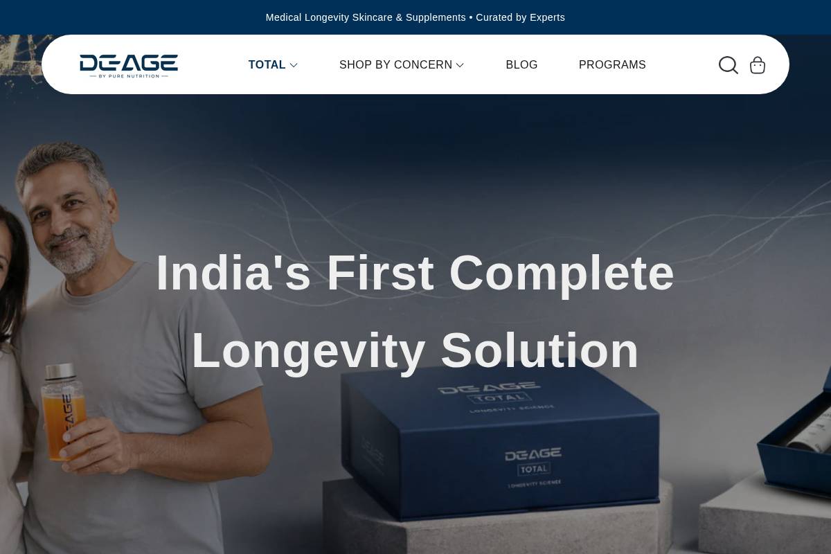 deage.in homepage screenshot