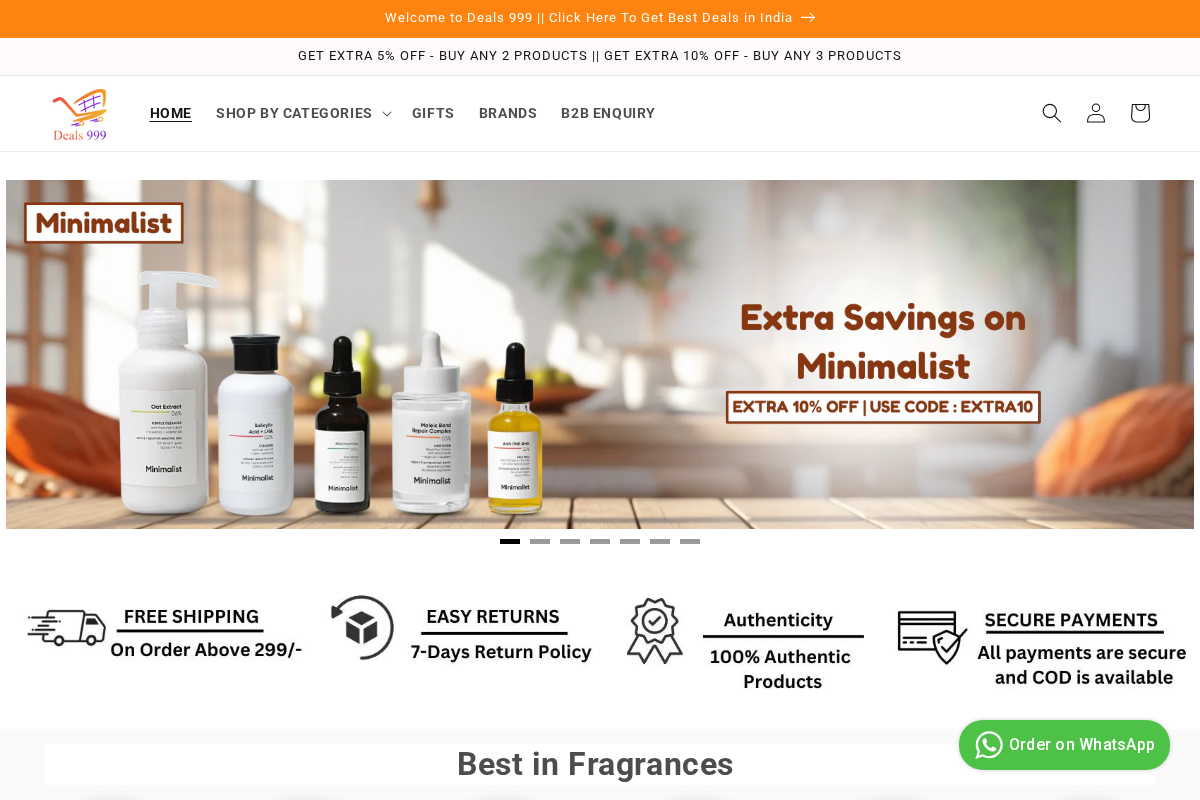 Deals999 homepage screenshot