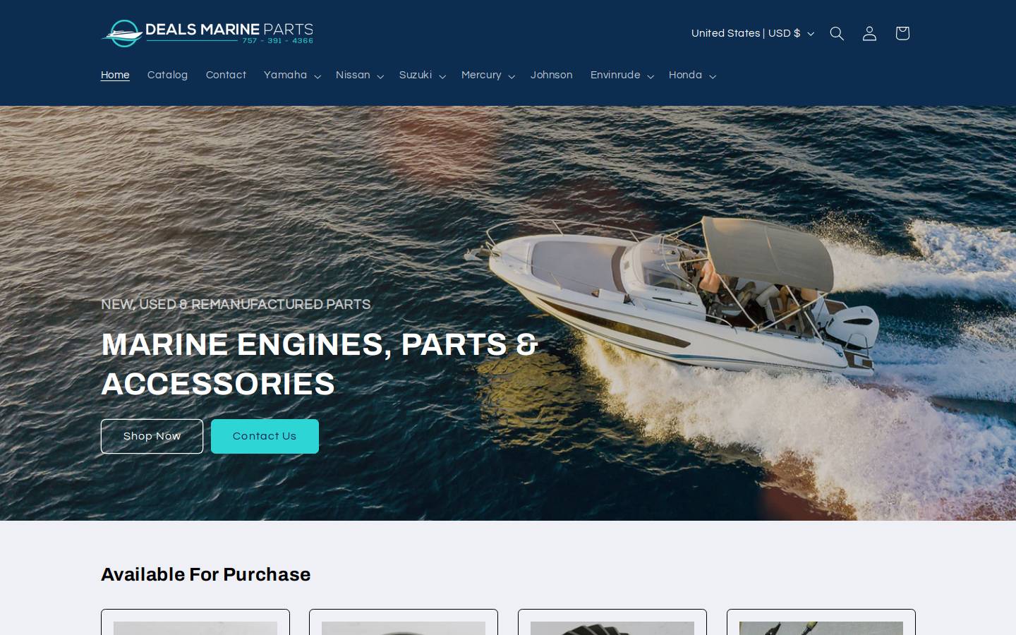 dealsmarineparts.com homepage screenshot