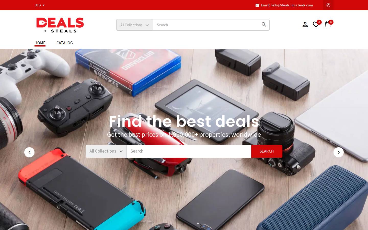 dealsplussteals.com homepage screenshot