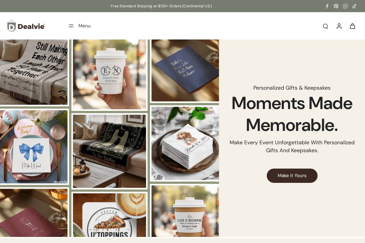 dealvie.com homepage screenshot