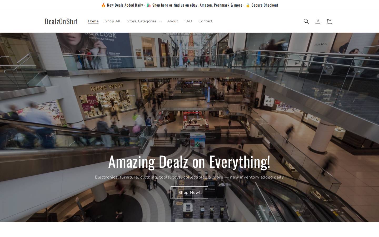 dealzonstuf.com homepage screenshot