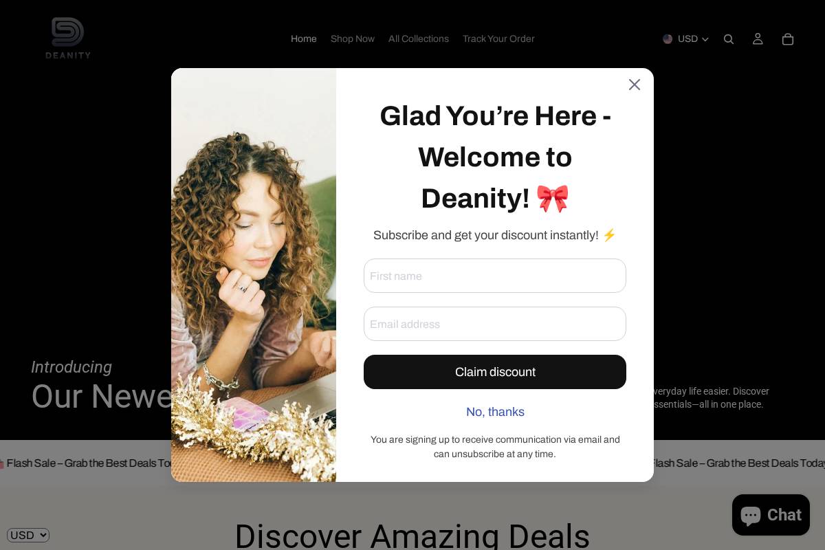 deanity.com homepage screenshot