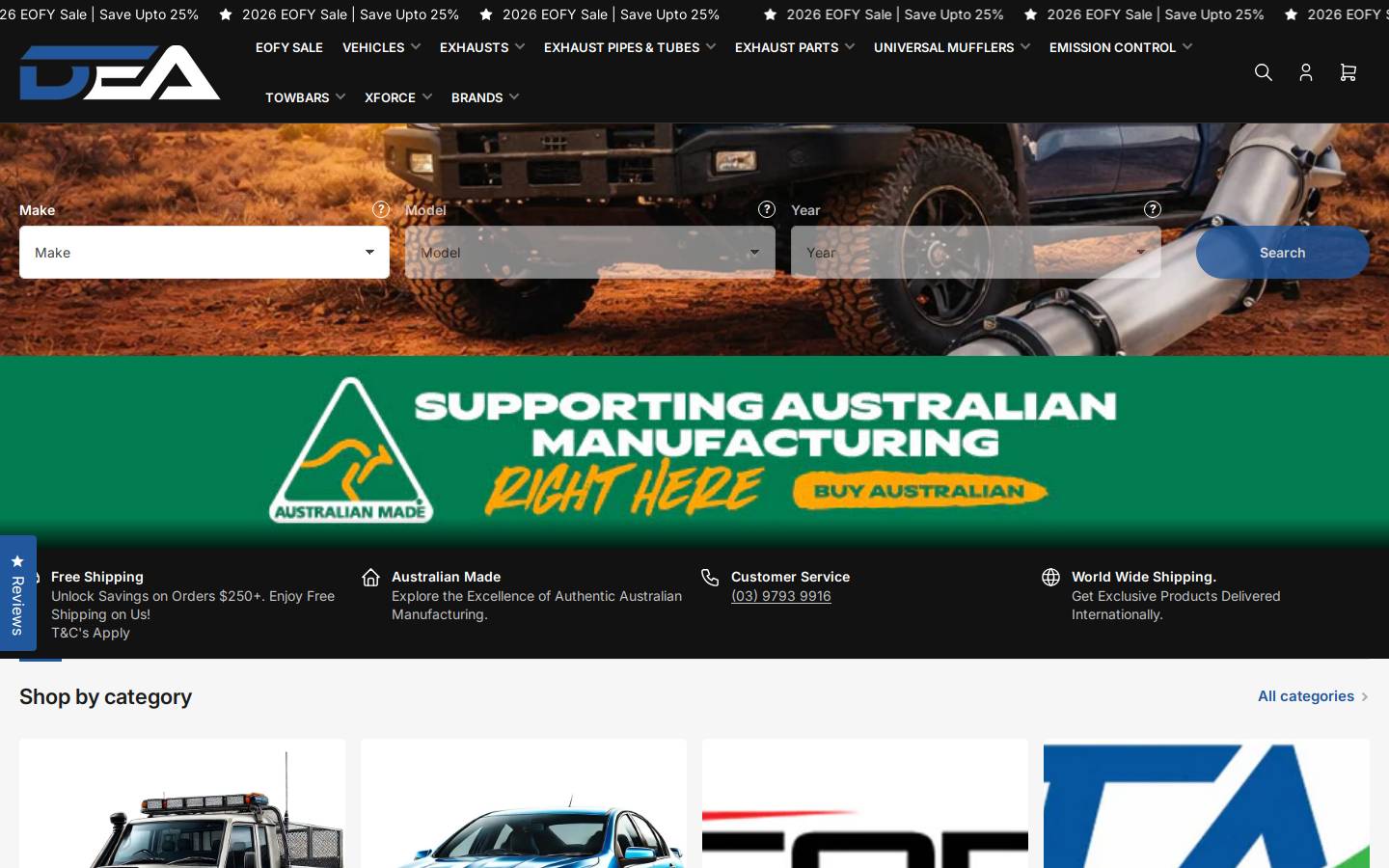 deaperformance.com.au homepage screenshot