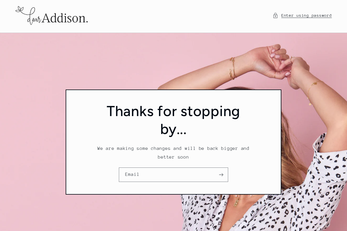 dearaddison.com.au homepage screenshot