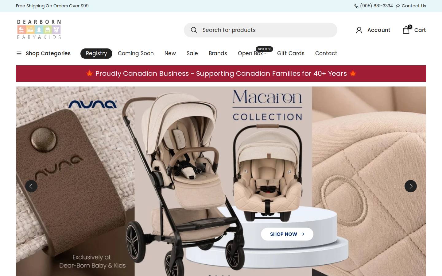 dearbornbaby.com homepage screenshot