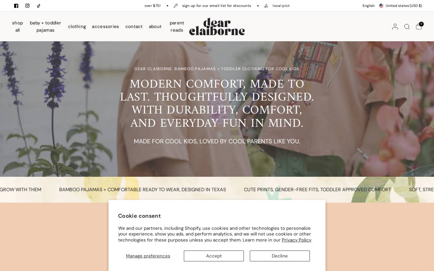 dearclaiborne.com homepage screenshot