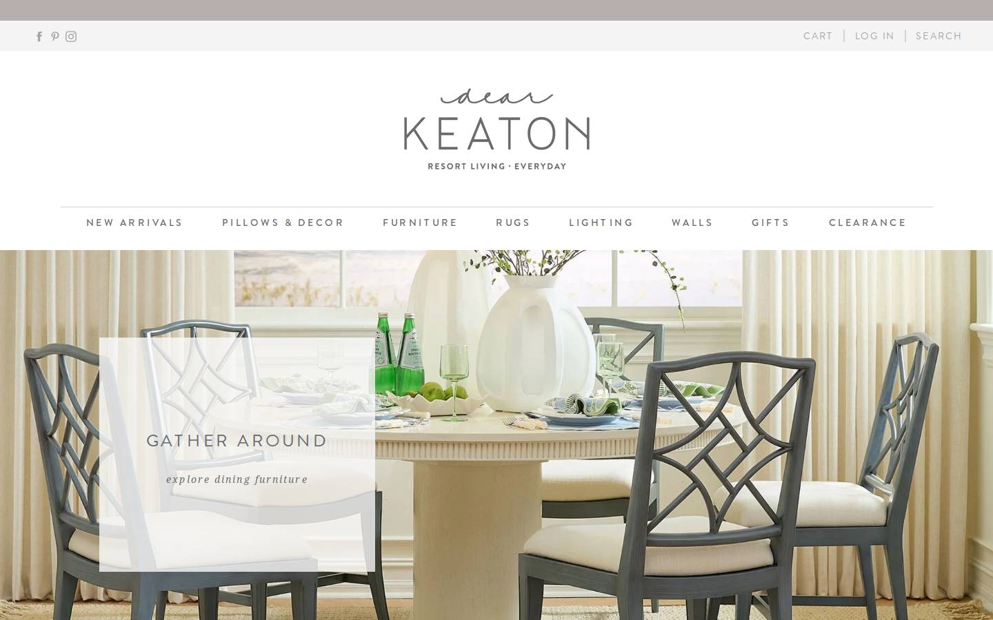 Dear Keaton homepage screenshot