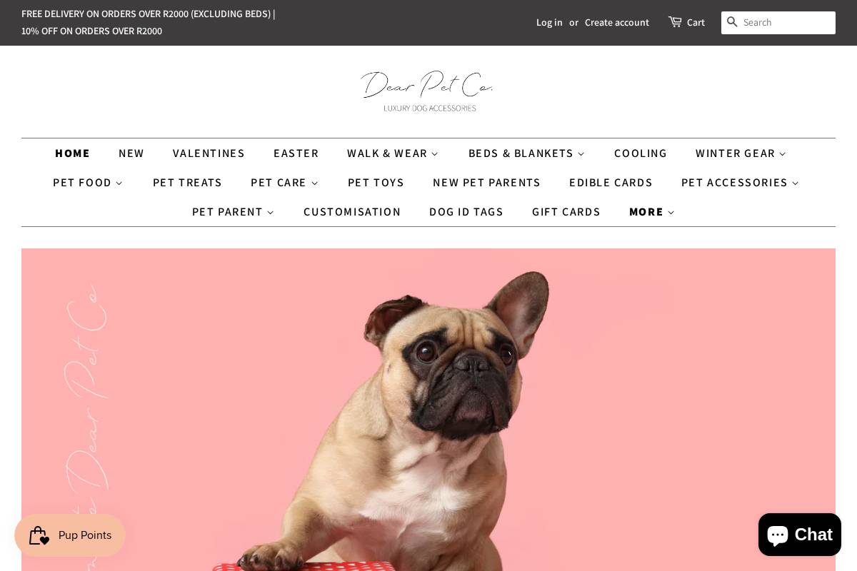 Dear Pet Company homepage screenshot