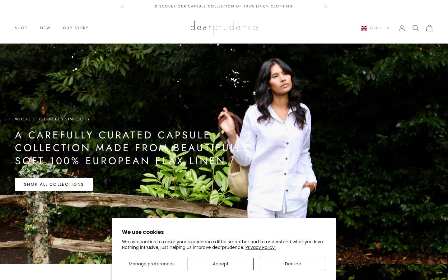 Dearprudence homepage screenshot