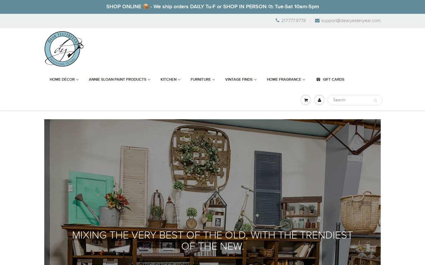 dearyesteryear.com homepage screenshot