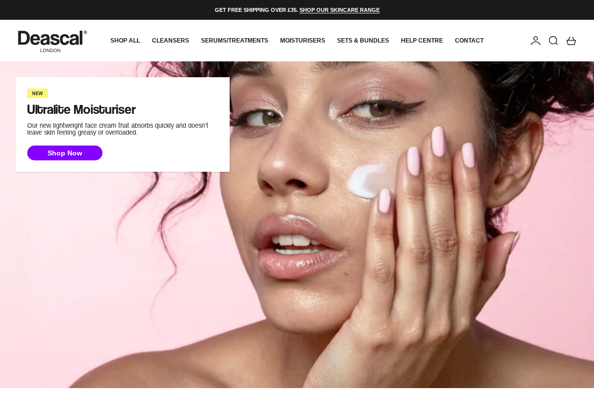 Deascal UK homepage screenshot