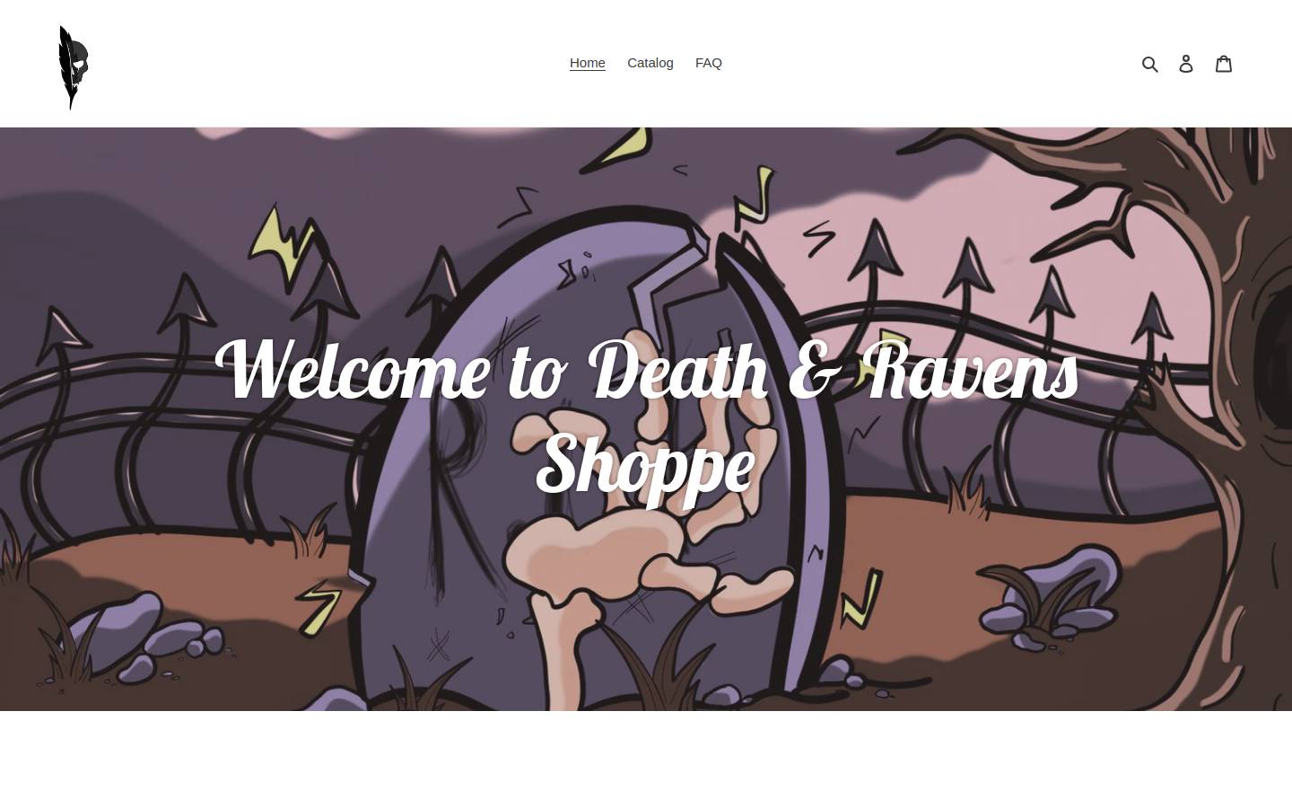 deathandravensshoppe.com homepage screenshot