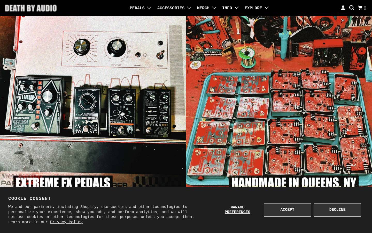 deathbyaudio.com homepage screenshot