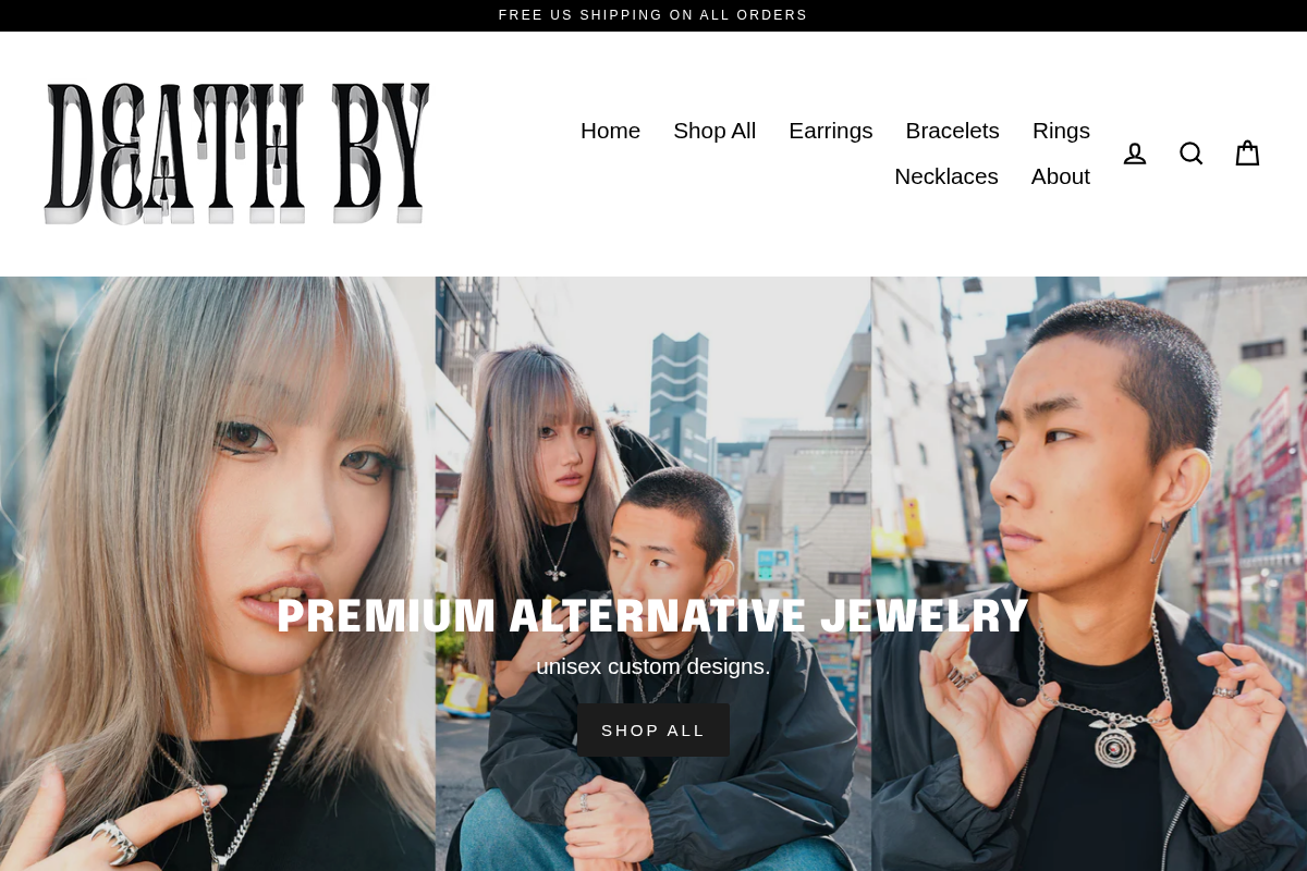 DEATH BY JEWELRY™ homepage screenshot