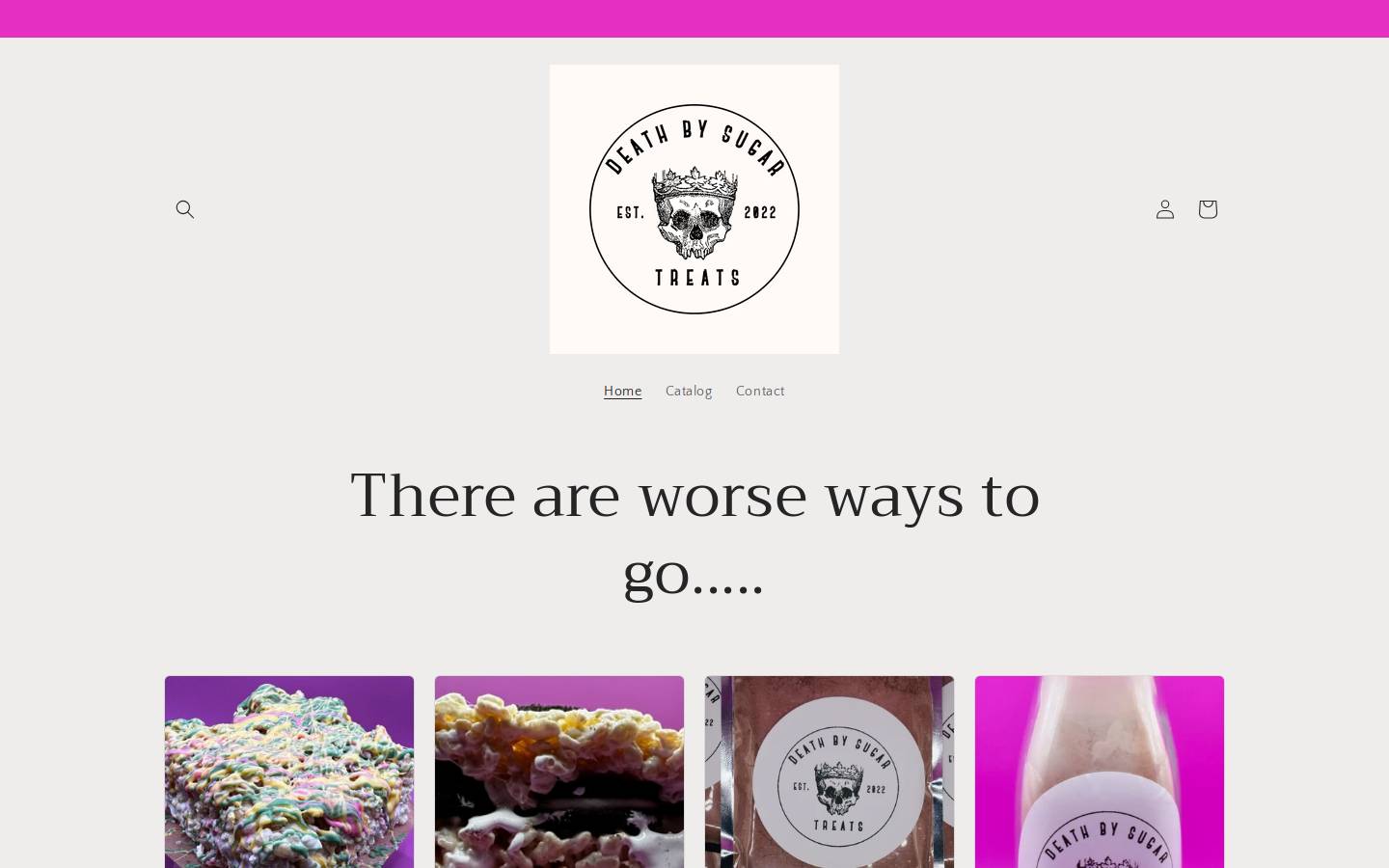 deathbysugartreats.com homepage screenshot