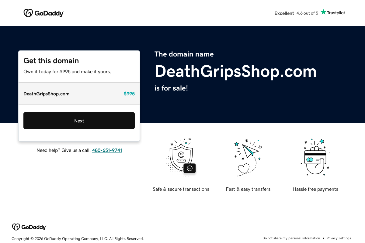 deathgripsshop.com homepage screenshot