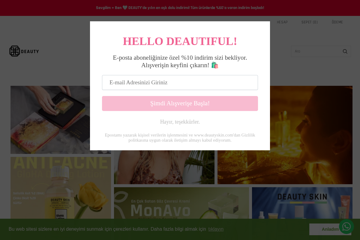 Deauty Skin homepage screenshot