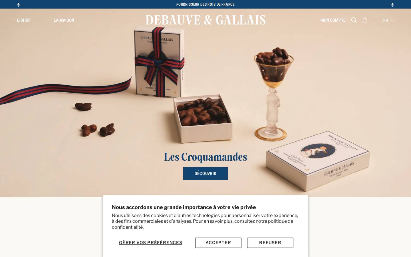 debauve-et-gallais.com homepage screenshot