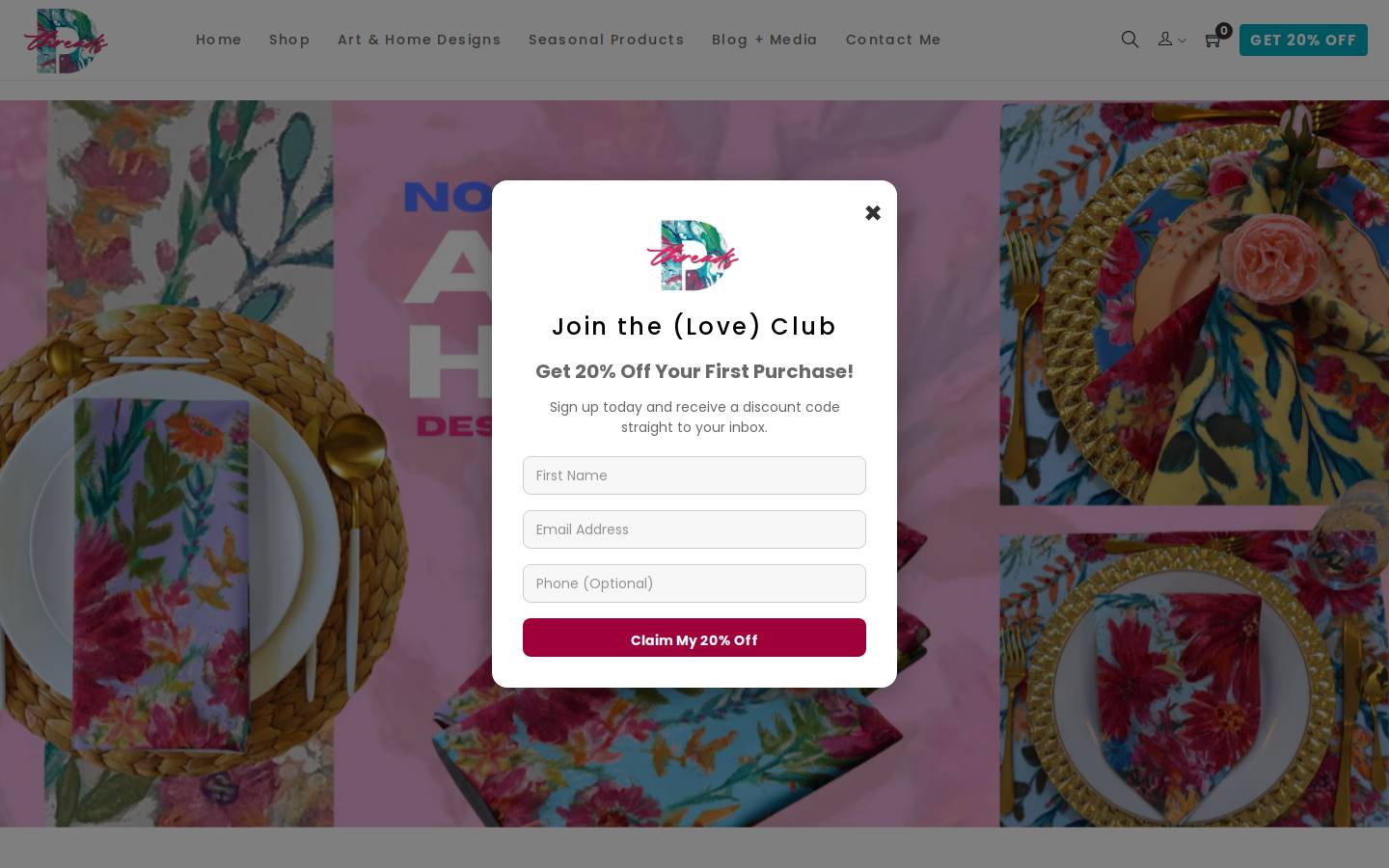 debbiedannheisserthreads.com homepage screenshot
