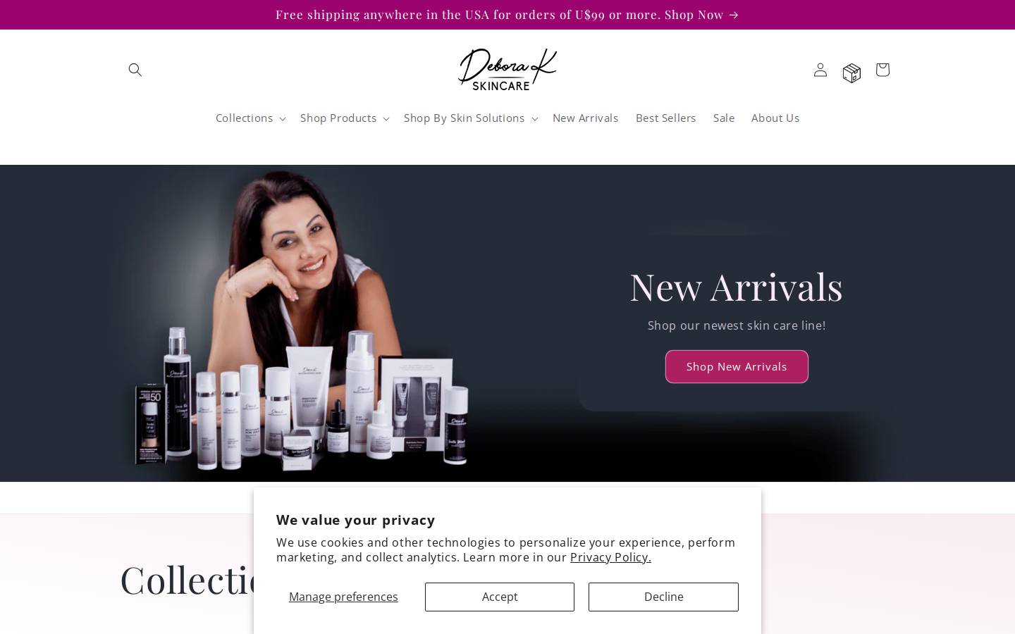 deborakskincare.com homepage screenshot