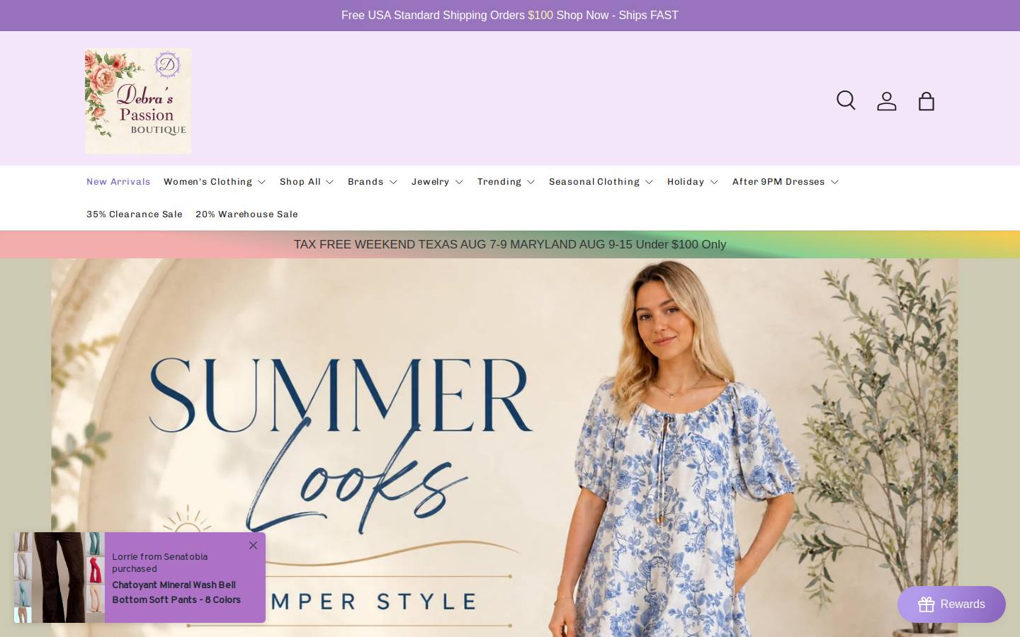 debraspassionboutique.com homepage screenshot