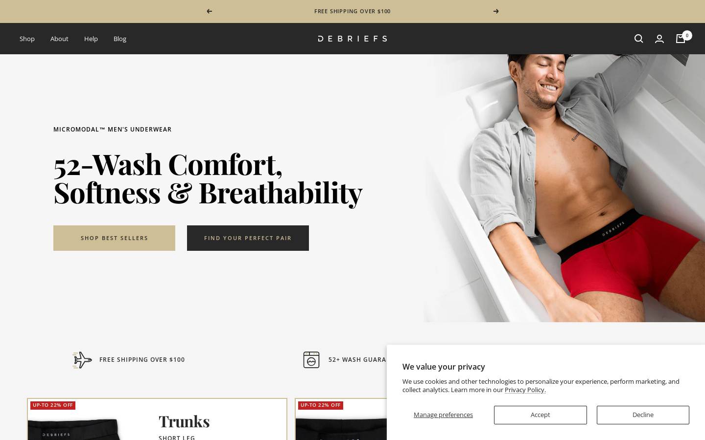 Debriefs homepage screenshot