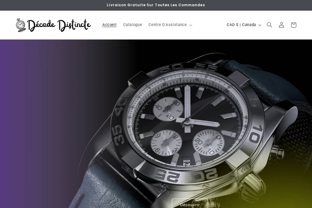 decadedistincte.com homepage screenshot