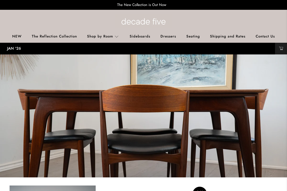 Decade Five Furniture Co. homepage screenshot