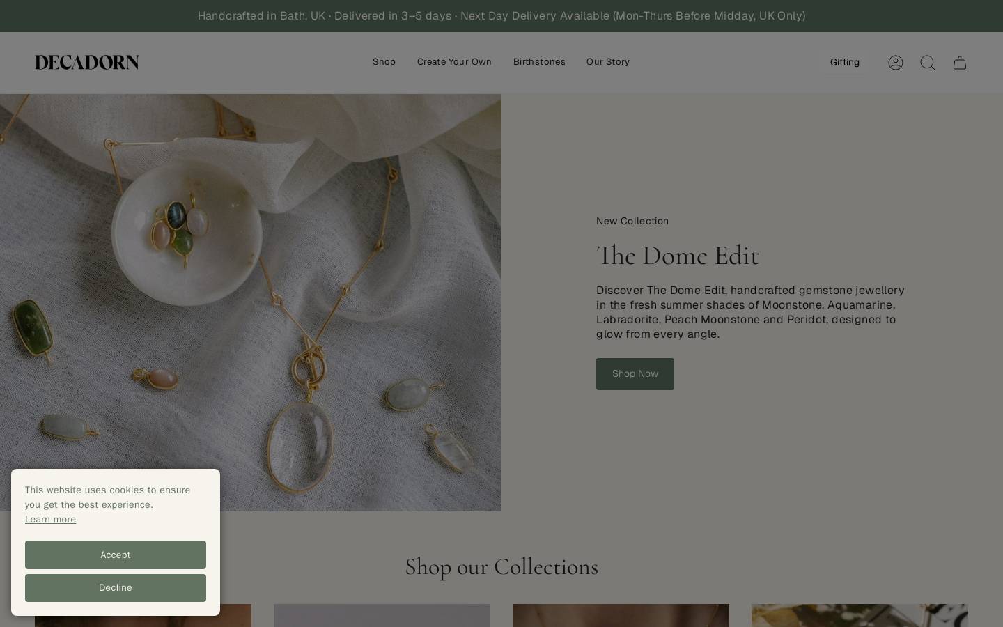 Decadorn homepage screenshot