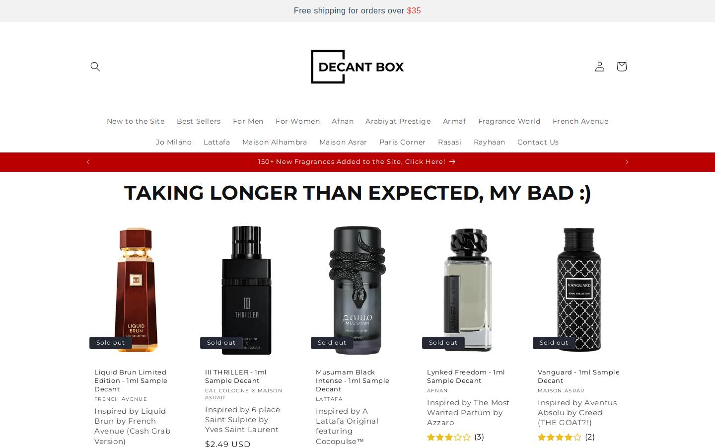 decantbox.com homepage screenshot