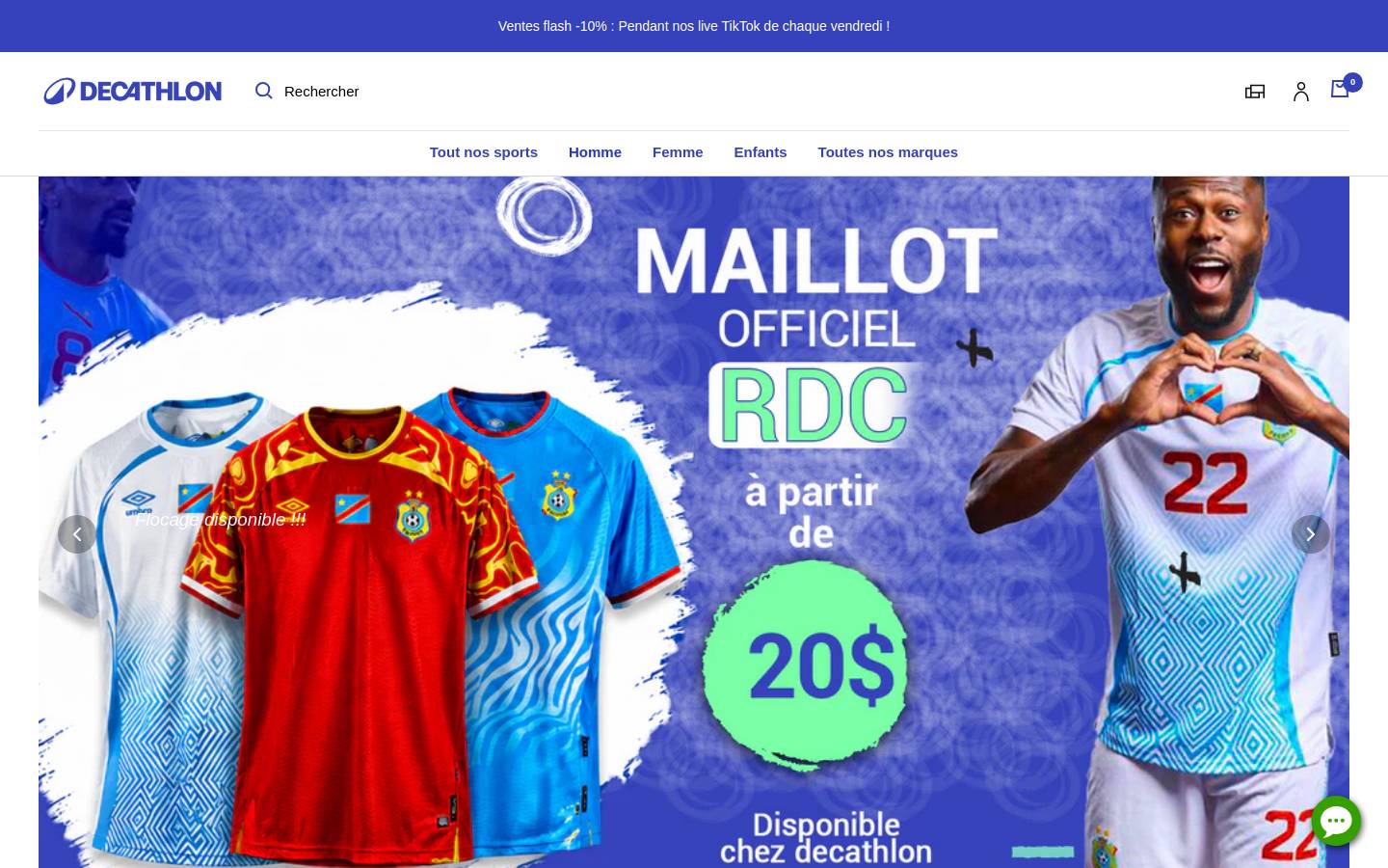 decathlon-rdc.com homepage screenshot