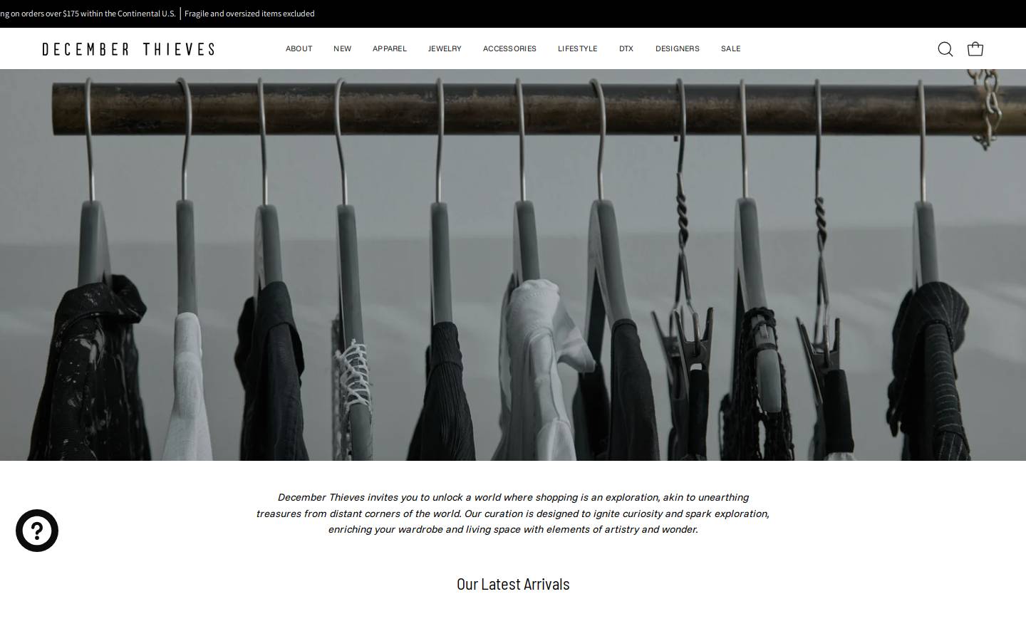 decemberthieves.com homepage screenshot