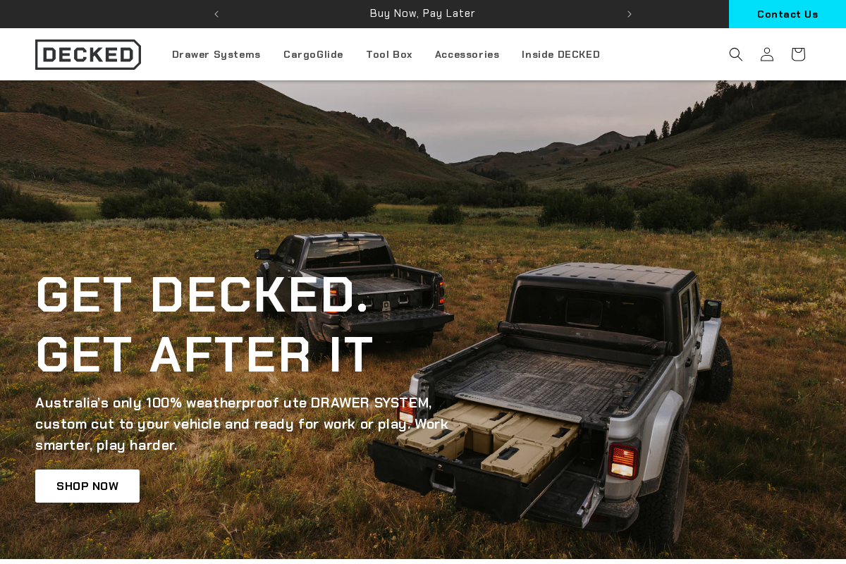 DECKED Australia homepage screenshot