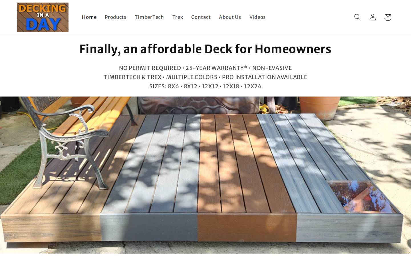 deckinginaday.com homepage screenshot