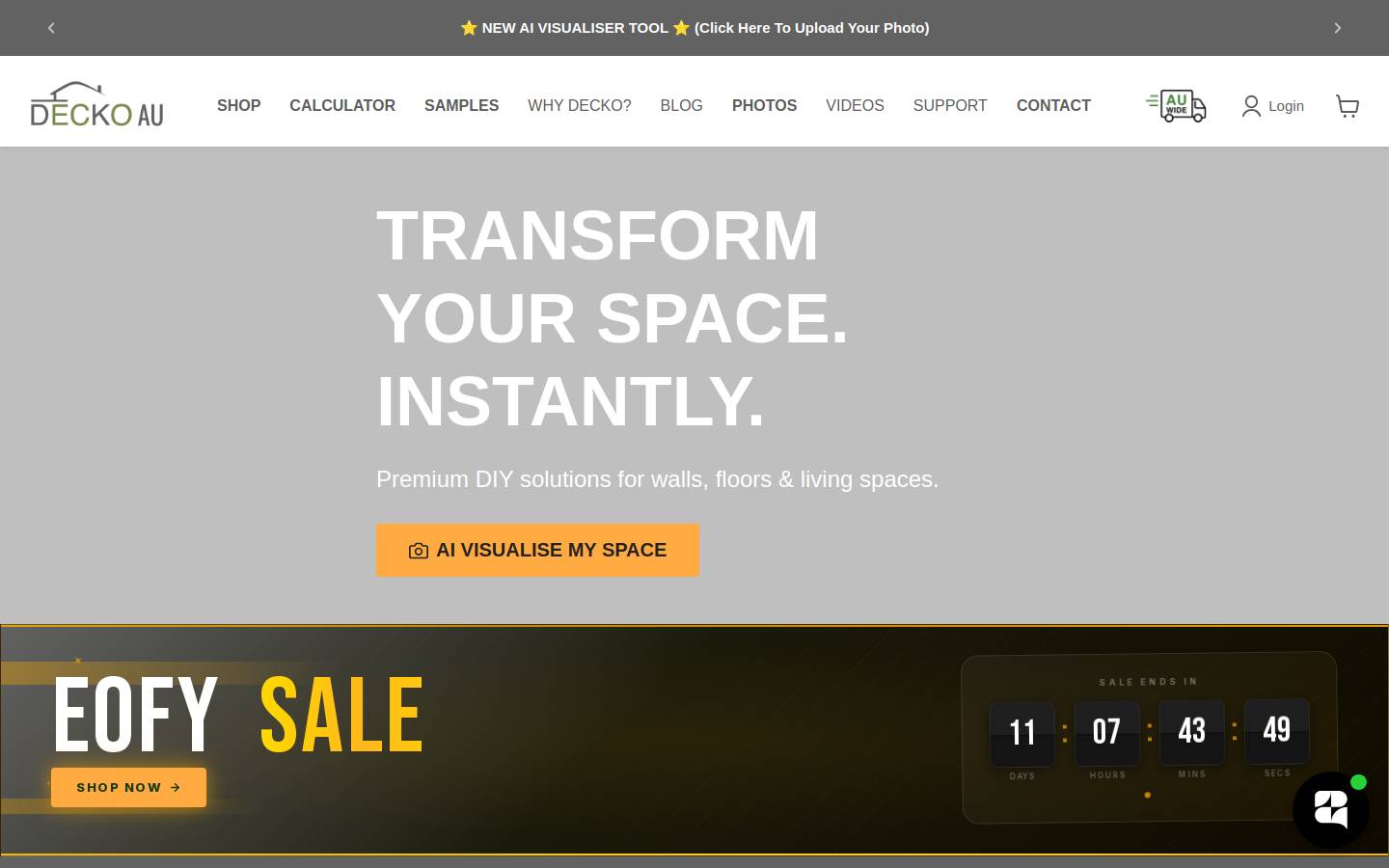decko.com.au homepage screenshot