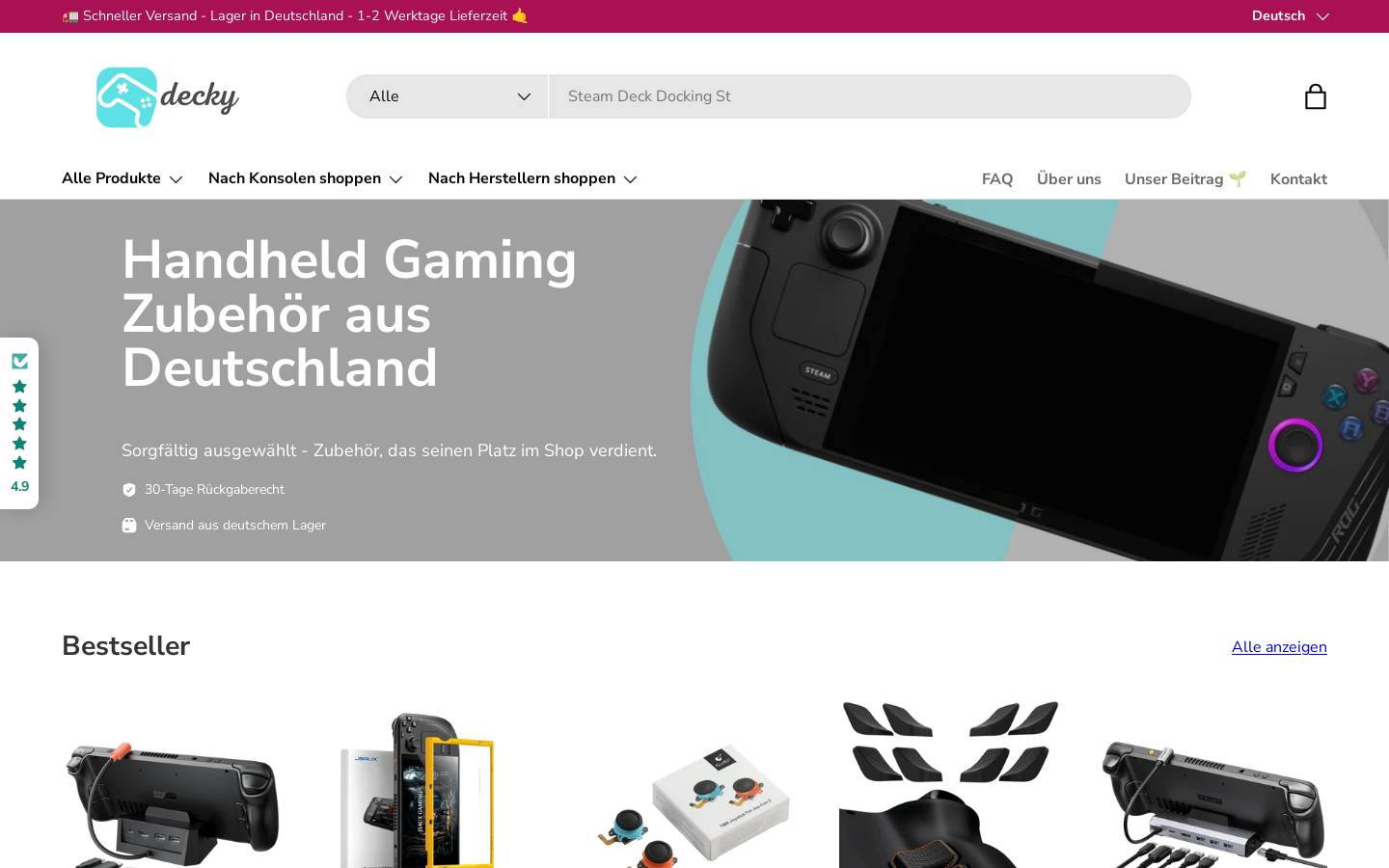 decky.net homepage screenshot