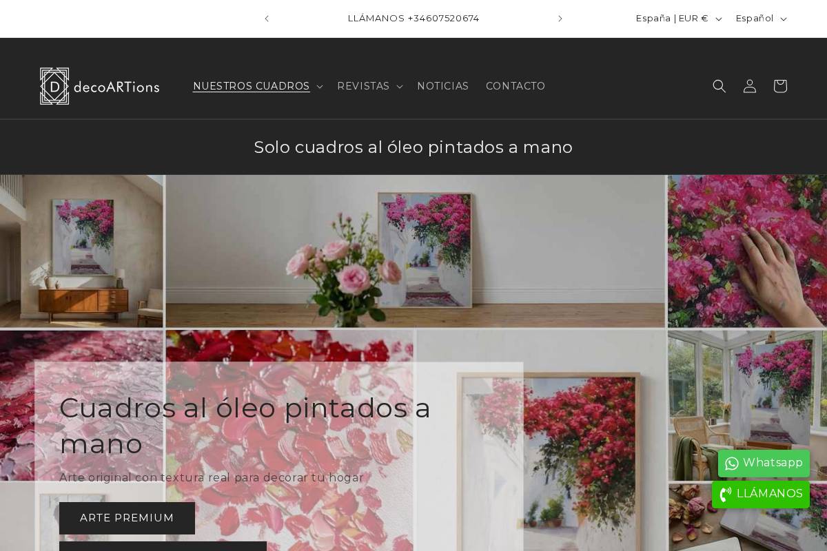 Decoartions homepage screenshot