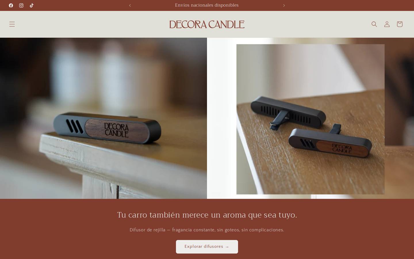 decoracandle.com homepage screenshot