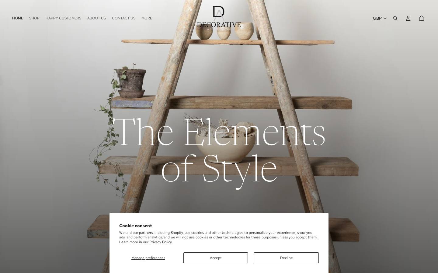 decorativeantiquesuk.com homepage screenshot