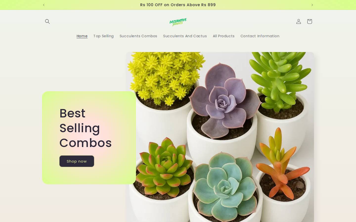 decorativeplants.in homepage screenshot