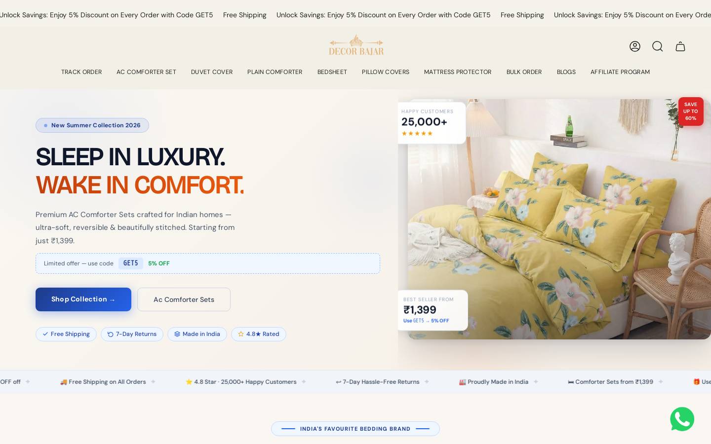 decorbajar.com homepage screenshot