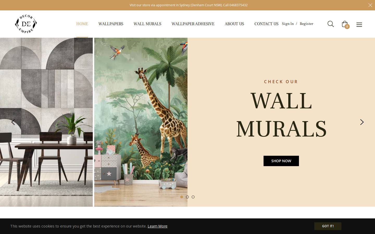 decorempire.com.au homepage screenshot