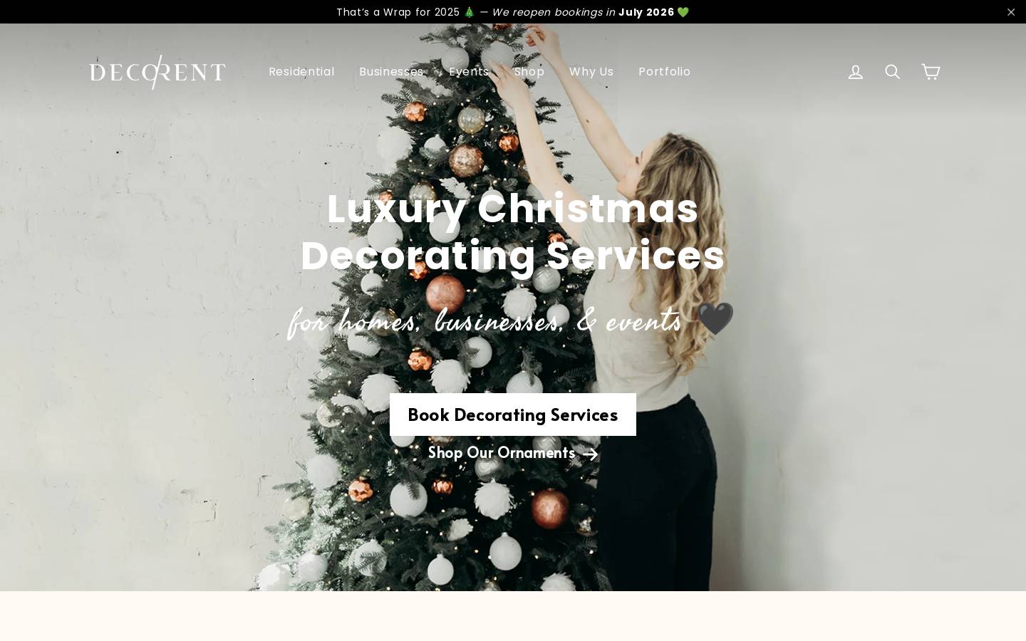 decorent.com homepage screenshot