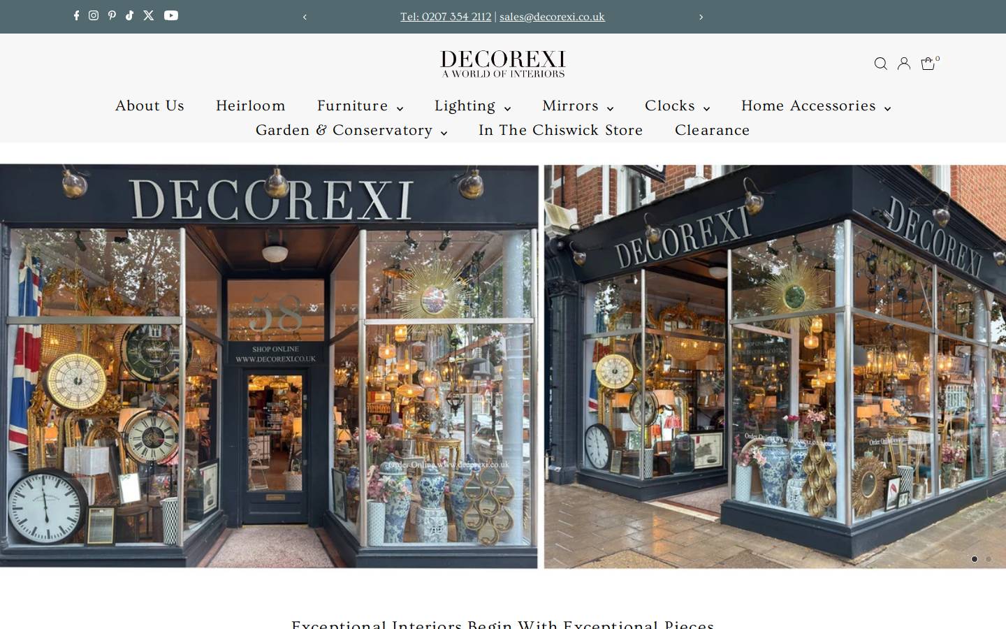 Decorexi- A World of Interiors homepage screenshot
