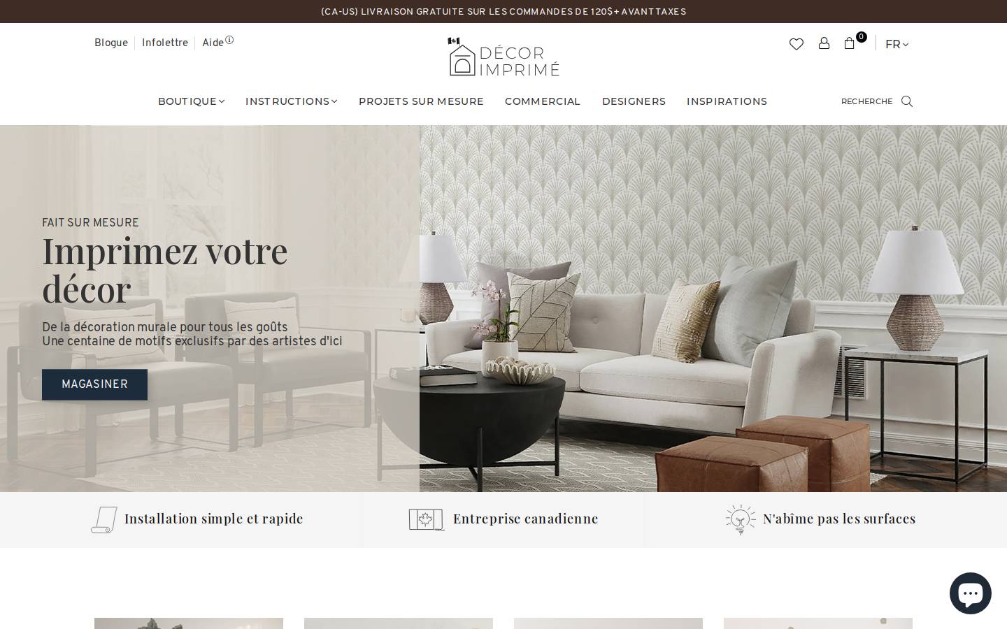 decorimprime.ca homepage screenshot