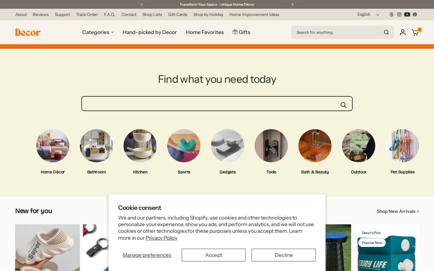 Decorofficial homepage screenshot