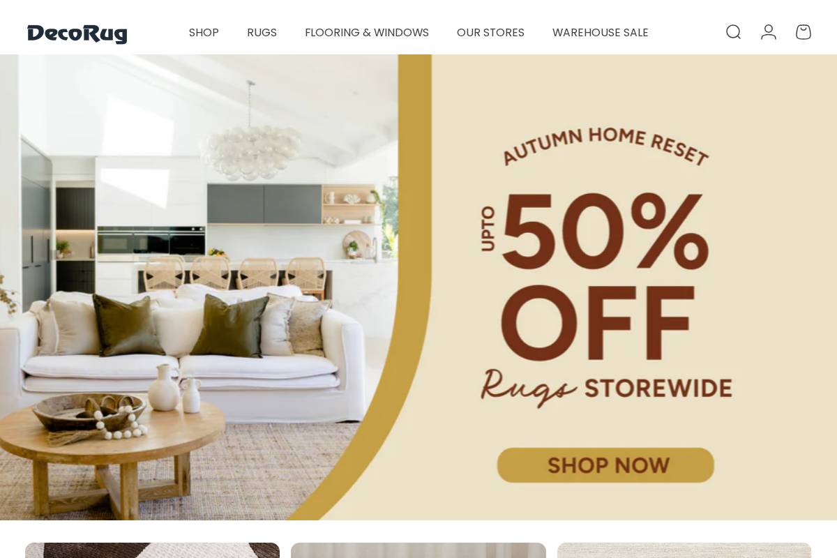 decorug.com.au homepage screenshot