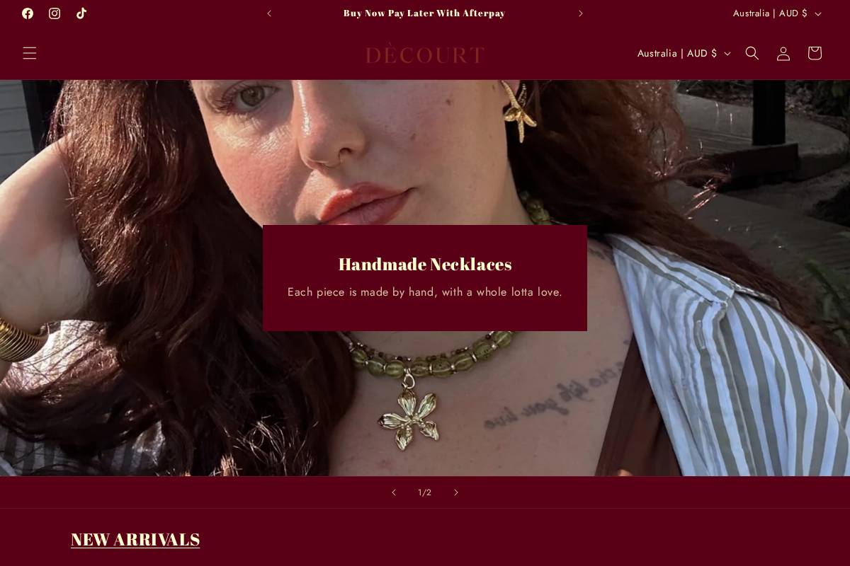 decourt.com.au homepage screenshot