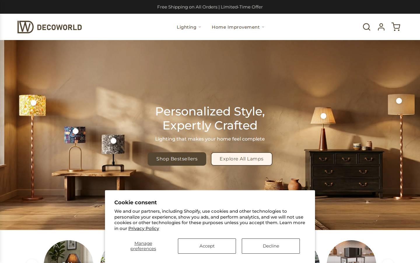 decoworld.in homepage screenshot